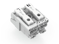 Lighting connector; push-button, external; without ground contact; 2-pole; Lighting side: for solid conductors; Inst. side: for all conductor types; max. 2.5 mm; Surrounding air temperature: max 85C (T85); 2,50 mm; white