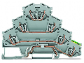 Quadruple-deck rail-mounted terminal block; Rail-mounted terminal block for electric motor wiring; L1 - L2 - L3 - PE; for DIN-rail 35 x 15 and 35 x 7.5; 2.5 mm; CAGE CLAMP; 2,50 mm; gray