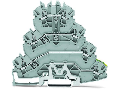 Quadruple-deck rail-mounted terminal block; Rail-mounted terminal block for electric motor wiring; L1 - L2 - L3 - PE; with marker carrier; for DIN-rail 35 x 15 and 35 x 7.5; 2.5 mm; Push-in CAGE CLAMP; 2,50 mm; gray