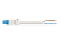 pre-assembled connecting cable; Eca; Plug/open-ended; 2-pole; Cod. I; H05Z1Z1-F 2 x 1,50 mm; 1 m; 1,50 mm; blue