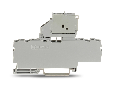4-conductor fuse terminal block; with pivoting fuse holder; and end plate; for 5 x 20 mm miniature metric fuse; without blown fuse indication; for DIN-rail 35 x 15 and 35 x 7.5; 2.5 mm; Push-in CAGE CLAMP; 2,50 mm; gray