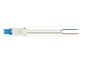 pre-assembled connecting cable; Eca; Socket/open-ended; 2-pole; Cod. I; H05VV-F 2 x 1.5 mm; 8 m; 1,50 mm; blue