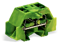 4-conductor terminal block; without push-buttons; with fixing flange; for screw or similar mounting types; Fixing hole 3.2 mm ; 2.5 mm; CAGE CLAMP; 2,50 mm; green-yellow