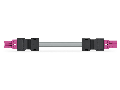 pre-assembled interconnecting cable; B2ca; Socket/plug; 2-pole; Cod. B; 3 m; 1,00 mm; pink