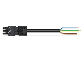 pre-assembled connecting cable; Eca; Socket/open-ended; 3-pole; Cod. A; H05VV-F 3G 2.5 mm²; 4m; 2,50 mm²; white