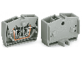 4-conductor end terminal block; without push-buttons; with fixing flange; for screw or similar mounting types; Fixing hole 3.2 mm ; 2.5 mm; CAGE CLAMP; 2,50 mm; gray