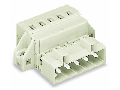 1-conductor male connector; 100% protected against mismating; clamping collar; 2.5 mm; Pin spacing 5 mm; 3-pole; 2,50 mm; light gray