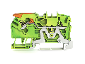 2-conductor ground terminal block; 2.5 mm²; with test port; side and center marking; for DIN-rail 35 x 15 and 35 x 7.5; Push-in CAGE CLAMP®; 2,50 mm²; green-yellow