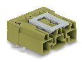 Plug for PCBs; angled; 3-pole; Cod. B; light green