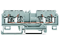 4-conductor through terminal block; 4 mm; with test port; without shield contact; center marking; for DIN-rail 35 x 15 and 35 x 7.5; CAGE CLAMP; 4,00 mm; gray