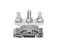 Stud terminal block; lateral marker slots; for DIN-rail 35 x 15 and 35 x 7.5; 3 studs, M8; 50,00 mm; gray