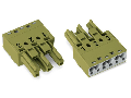 Socket; 3-pole; Cod. B; 4,00 mm²; light green