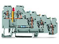 4-conductor sensor terminal block; LED (red); for PNP-(high-side) switching sensors; 2.5 mm; CAGE CLAMP; 2,50 mm; gray