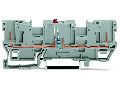 2-pin component carrier block; with 2 jumper positions; LED (red); 24 VDC; for DIN-rail 35 x 15 and 35 x 7.5; gray