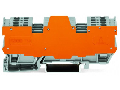1-conductor/1-conductor terminal block for pluggable modules; 10-pole; with 2-conductor terminal blocks; with 2 jumper positions; with orange separator plate; for DIN-rail 35 x 15 and 35 x 7.5; 4 mm²; CAGE CLAMP®; 4,00 mm²; gray