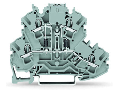 Component terminal block; double-deck; with 2 diodes 1N4007; Top anode; for DIN-rail 35 x 15 and 35 x 7.5; 2.5 mm; Push-in CAGE CLAMP; 2,50 mm; gray