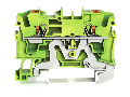 2-conductor ground terminal block; 4 mm²; with test port; side and center marking; for DIN-rail 35 x 15 and 35 x 7.5; Push-in CAGE CLAMP®; 4,00 mm²; green-yellow