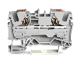 2-conductor through terminal block; with push-button; 6 mm²; with test port; side and center marking; for DIN-rail 35 x 15 and 35 x 7.5; Push-in CAGE CLAMP®; 6,00 mm²; gray