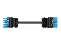 pre-assembled interconnecting cable; Cca; Socket/plug; 5-pole; Cod. I; H05Z1Z1-F 5G 2.5 mm; 4m; 2,50 mm; blue