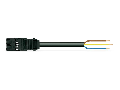 pre-assembled connecting cable; Eca; Plug/open-ended; 3-pole; Cod. A; H05Z1Z1-F 3G 1.5 mm; 2 m; 1,50 mm; black