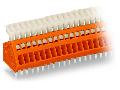 PCB terminal block; push-button; 0.5 mm; Pin spacing 2.54 mm; 4-pole; CAGE CLAMP; 0,50 mm; orange