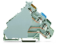 4-conductor sensor terminal block; for PNP (positive) switching sensors; for fuse plugs; with gray end plate; with colored conductor entries; 2.5 mm; CAGE CLAMP; 2,50 mm; gray