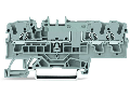 3-conductor through terminal block; 2.5 mm; with test option; same profile as 3-conductor disconnect terminal block; side and center marking; for DIN-rail 35 x 15 and 35 x 7.5; Push-in CAGE CLAMP; 2,50 mm; gray