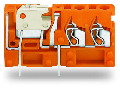 Stackable 2-conductor PCB terminal block; with knife disconnect; 2.5 mm; Pin spacing 5.08 mm; 1-pole; CAGE CLAMP; 2,50 mm; orange