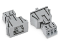 Snap-in plug; 3-pole; Cod. B; 1,50 mm; gray