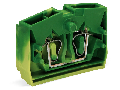 2-conductor center terminal block; without push-buttons; 2.5 mm; CAGE CLAMP; 2,50 mm; green-yellow