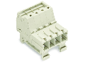 1-conductor male connector; 100% protected against mismating; DIN-35 rail mounting; 10 mm; Pin spacing 7.62 mm; 4-pole; 10,00 mm; light gray