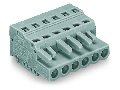 1-conductor female plug; Strain relief plate; 2.5 mm; Pin spacing 5 mm; 4-pole; 2,50 mm; gray