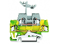 Double-deck terminal block; Ground conductor/through terminal block; with marker carrier; for DIN-rail 35 x 15 and 35 x 7.5; 2.5 mm; CAGE CLAMP; 2,50 mm; green-yellow/gray