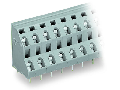 Double-deck PCB terminal block; 2.5 mm; Pin spacing 7.5 mm; 2 x 2-pole; CAGE CLAMP; 2,50 mm; gray