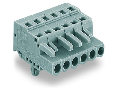1-conductor female plug; Snap-in mounting feet; 2.5 mm; Pin spacing 5 mm; 20-pole; 2,50 mm; gray