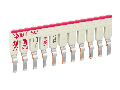 Staggered jumper; insulated; 11-way; Nominal current 25 A; suitable for 2002 and 2003 Series rail-mounted terminal blocks; light gray