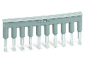 Comb-style jumper bar; insulated; 10-way; IN = IN terminal block; gray