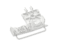 Strain relief plate; for 294 Series; for multicore cables; 3- to 5-pole; with secured clamp; white