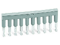 Comb-style jumper bar; insulated; 10-way; IN = IN terminal block; gray