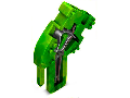 End module for 1-conductor female connector; angled; 4 mm; 1-pole; 4,00 mm; green-yellow