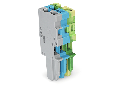1-conductor female plug; 4 mm²; 3-pole; 4,00 mm²; gray, blue, green-yellow