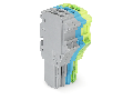 1-conductor female plug; 1.5 mm²; 4-pole; 1,50 mm²; gray, blue, green-yellow