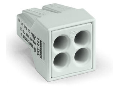 PUSH WIRE connector for junction boxes; for solid and stranded conductors; for Ex applications; max. 2.5 mm; 4-conductor; light gray housing; light gray cover; Surrounding air temperature: max 60C; 2,50 mm
