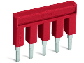 Push-in type jumper bar; insulated; 5-way; Nominal current 14 A; red
