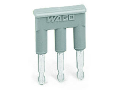 Comb-style jumper bar; insulated; 3-way; IN = IN terminal block; gray