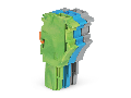 1-conductor female plug; 2.5 mm²; 3-pole; 2,50 mm²; green-yellow, blue, gray