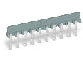 Comb-style jumper bar; 10-way; suitable for 231 Series female connectors; with 5 mm pin spacing; insulated; gray