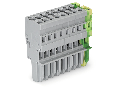 1-conductor female plug; 4 mm; 9-pole; 4,00 mm; gray, green-yellow