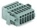 1-conductor male connector; Feedthrough flange; 4 mm; Pin spacing 5 mm; 12-pole; 4,00 mm; gray