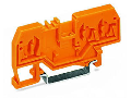 Spacer of same profile; suitable for 3-conductor terminal blocks of horizontal type; orange